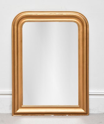 Lot 1012 - A gilt framed wall mirror, 92 x 68cm.