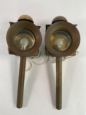 Lot 596 - A pair of brass of vintage brass carriage...
