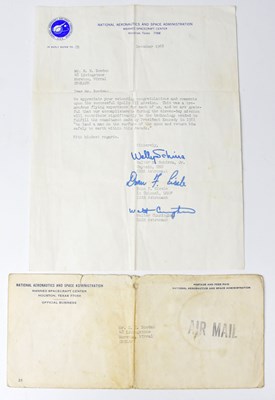 Lot 670 - NASA APOLLO VII; a letter from NASA dated...