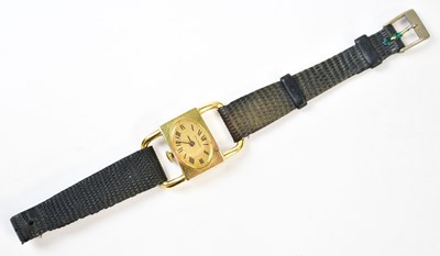 Lot 864 - JEAN RENET; an 18ct yellow gold wristwatch...
