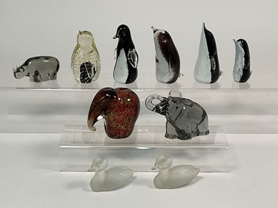 Lot 270 - Ten decorative glass animals, comprising...