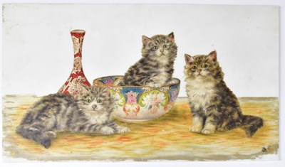 Lot 334 - BESSIE BAMBER (1870-1910); oil on opaque glass,...