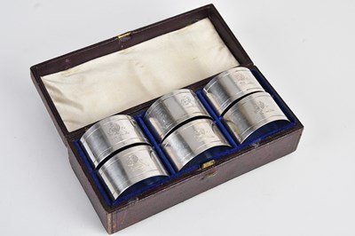 Lot 465 - A cased set of six early 20th century white...