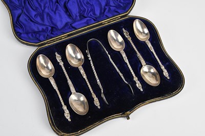 Lot 287 - A cased set of six late Victorian hallmarked...