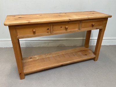 Lot 1032 - A modern pine country kitchen dresser base,...