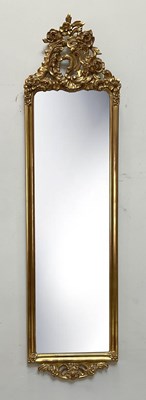 Lot 1007 - A modern pier glass, height 147cm, width 39cm.