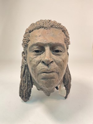 Lot 17 - LARNER SELBY; a bronze effect resin bust of an...