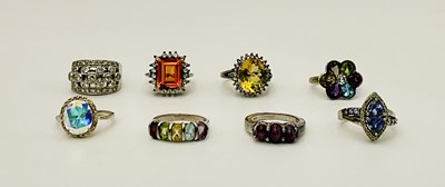 Lot 476 - A collection of silver dress rings, comprising...