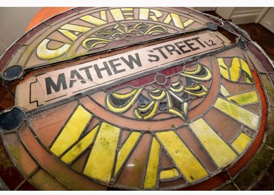 Lot 285 - CAVERN WALKS; an original stained-glass street...