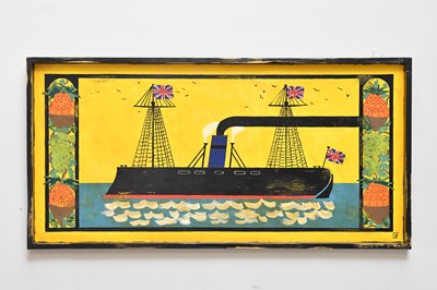 Lot 2372 - STEVEN FLANNERY; oil on board, 'The Ship',...