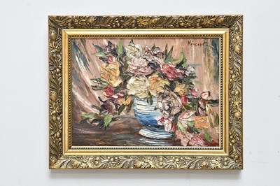 Lot 2322 - VINCENT CLARE; oil on board, still life study...