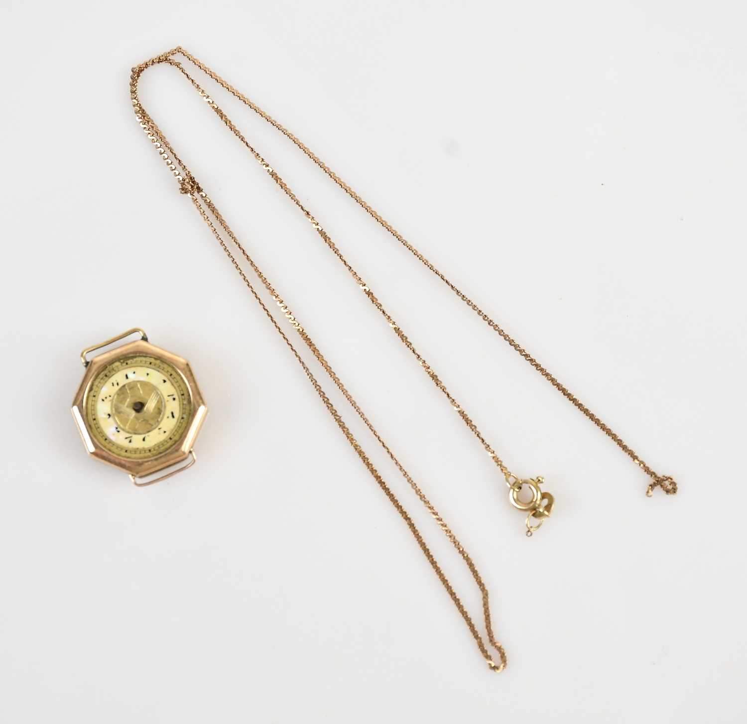 Lot 25 - A 9ct gold cased wristwatch, the mother of...
