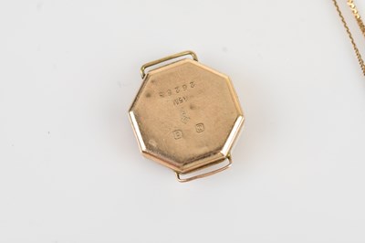 Lot 25 - A 9ct gold cased wristwatch, the mother of...