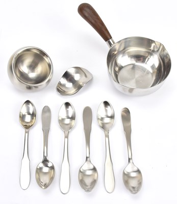 Lot 150 - GEORG JENSEN; a set of six stainless steel...