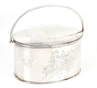 Lot 24 - HUKIN & HEATH; a silver plated swing handled...