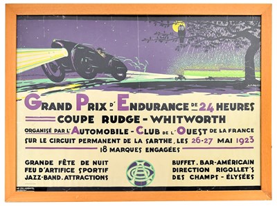 Lot 797 - LE MANS; a rare original 1923 advertising...