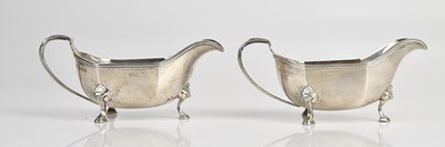 Lot 381 - WALKER & HALL; a pair of George V hallmarked...