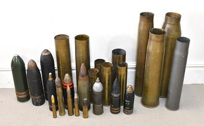 Lot 1115 - A collection of ten WWI and later brass and...