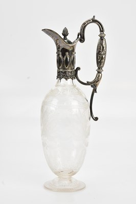 Lot 11 - A Victorian silver plated mounted etched glass...