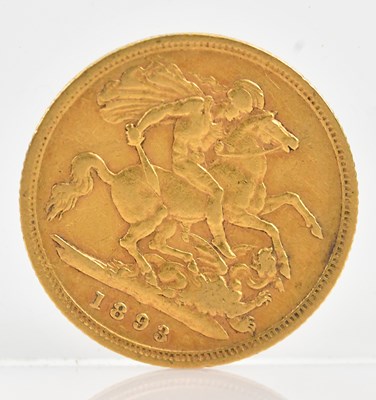 Lot 538 - A Victoria half sovereign, 1893, old head.
