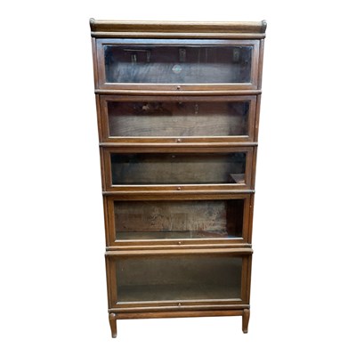 Lot 1186 - GLOBE WERNICKE; a metal bound five tier...