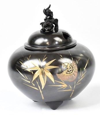 Lot 197 - A Japanese bronze incense burner by Yoshihide,...