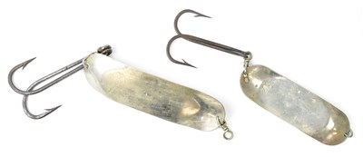 Lot 661G - HARDY BROS; two Stewart Big Game spoon lures,...