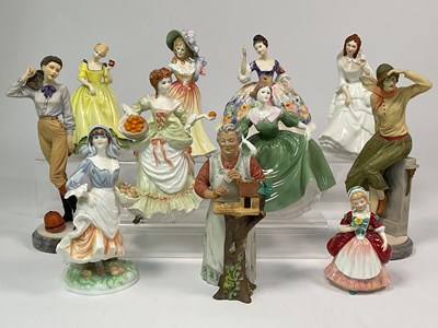 Lot 151 - ROYAL DOULTON; eight porcelain figures,...