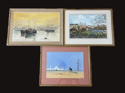 Lot 404 - DERYCK WITHERS; watercolour, Bickleigh Bridge...