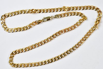 Lot 937 - A 9ct yellow gold flat curb link chain...