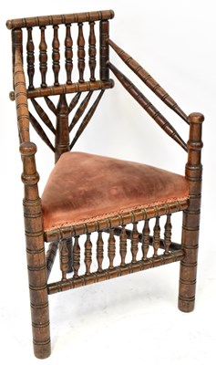 Lot 23 - An oak 'turner's' chair, with triangular seat,...