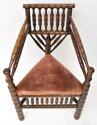 Lot 23 - An oak 'turner's' chair, with triangular seat,...
