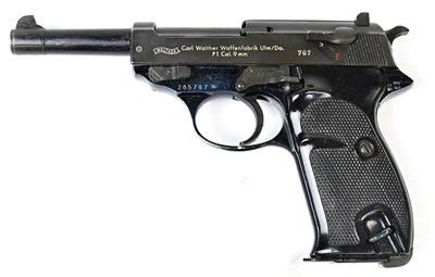 Lot 591 - WALTHER; a Cal Walther P1 9mm lightweight...