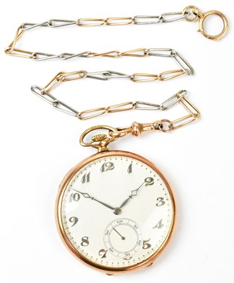 Lot 848 - A 9ct yellow gold slimline open face crown...