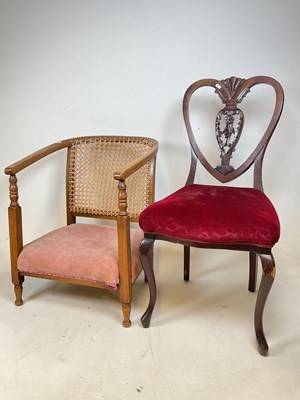 Lot 782 - An Edwardian mahogany heart shaped backed...
