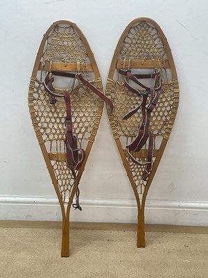 Lot 64 - A pair of Canadian snowshoes constructed from...