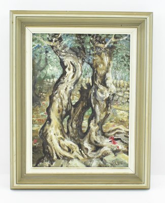 Lot 341 - FRED WILDE (1910-1986); oil on board, trees in...