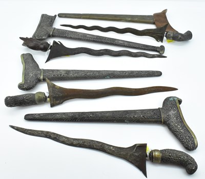 Lot 631 - Four antique Indonesian/South East Asian kris...