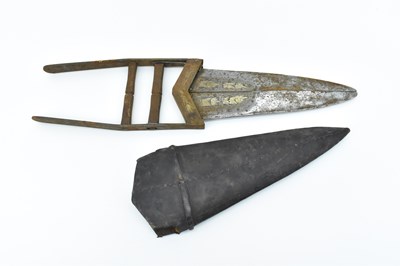 Lot 629 - A 19th century Indian scissor katar dagger,...