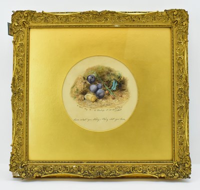 Lot 391 - WILLIAM HENRY HUNT; watercolour, still life of...