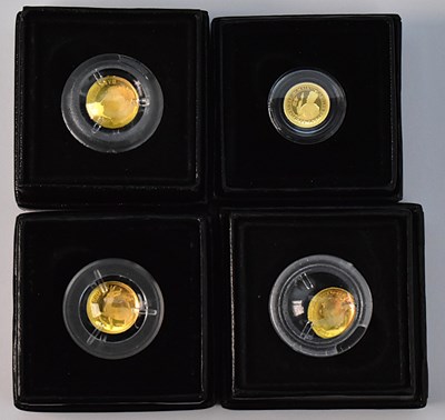 Lot 845 - Four 1/8th gold sovereigns comprising a...