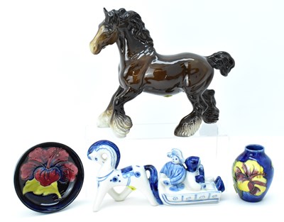Lot 174 - A Beswick cantering shire horse in brown gloss...