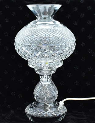 Lot 71 - WATERFORD; a cut glass crystal table lamp,...