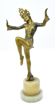 Lot 94 - An Art Deco gilt metal figure of a dancer in...