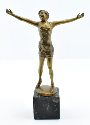 Lot 97 - A 1930s Art Deco gilt bronze figure of a lady...