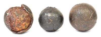 Lot 472 - Six large 17th century cannon balls / ballast...