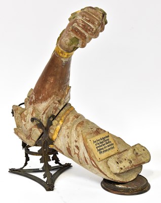 Lot 474 - A 19th century carved and painted pine figure...