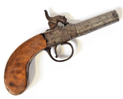 Lot 587 - A 19th century percussion muff pistol, length...
