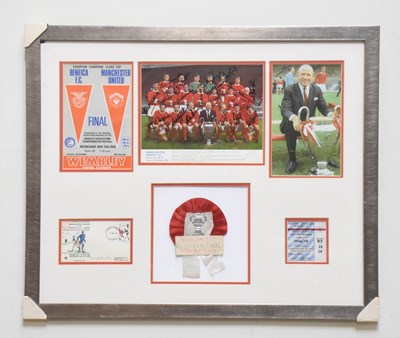 Lot 760 - MANCHESTER UNITED INTEREST; a framed montage...
