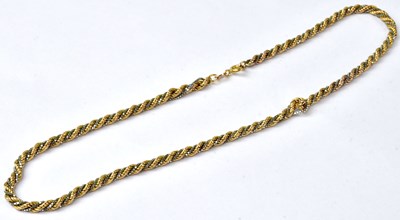 Lot 936 - A 9ct yellow and white gold ropestwist and box...